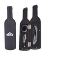 3 Piece Wine Tool Set In Bottle Look Black Case